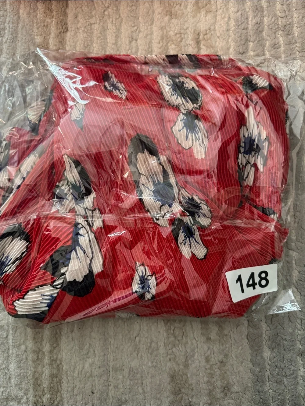 Astr Red Floral Wrap Blouse